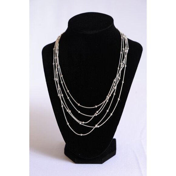 NWT NY & Co Silver Multi-Strand Statement Necklace - Picture 1 of 1
